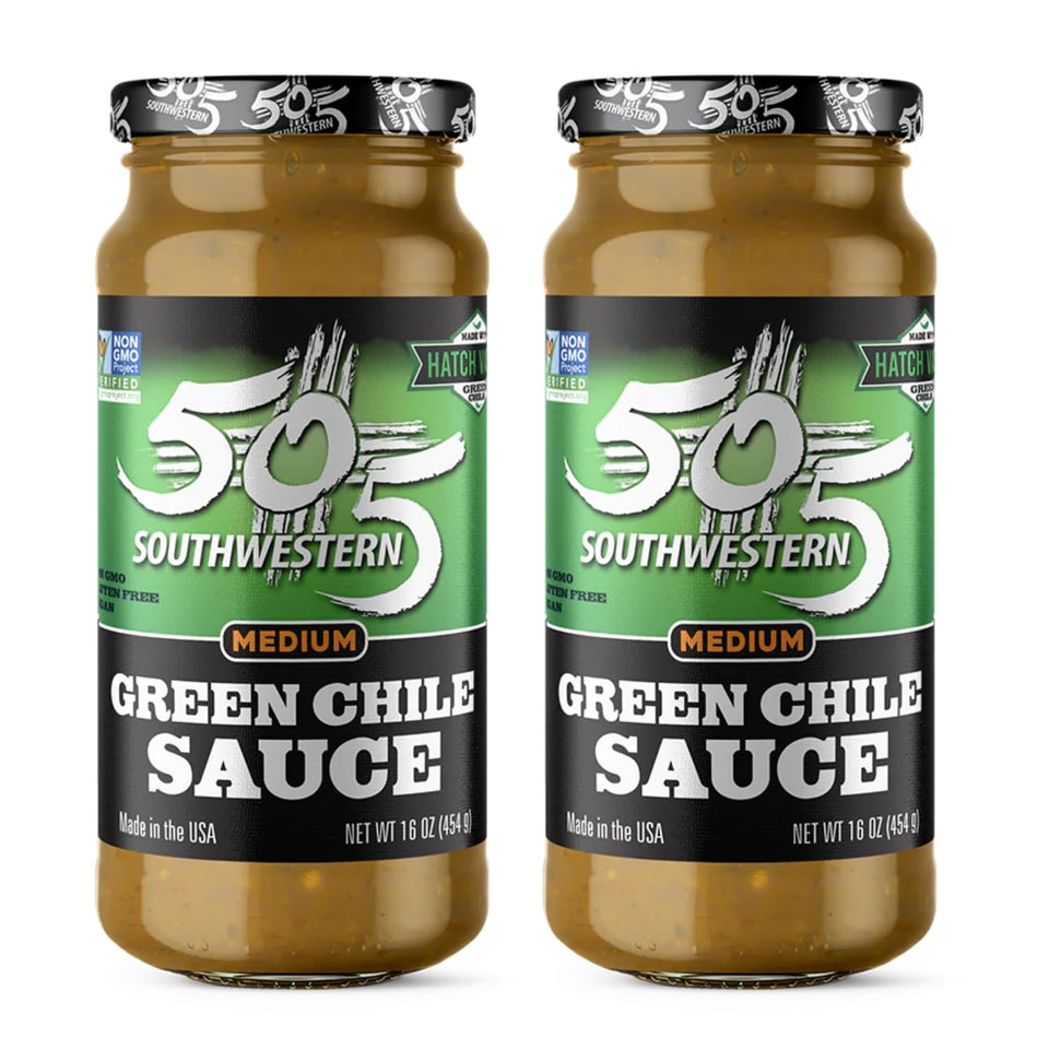 505 Southwestern Medium Green Chile Sauce bottle front view for weeknight tacos