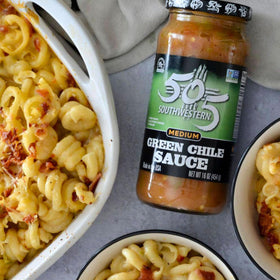 505 Southwestern Medium Green Chile Sauce pour demonstrates convenient drizzle