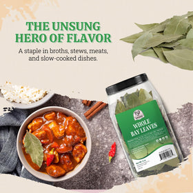 52USA bay leaves in soup pot enhancing depth and aroma