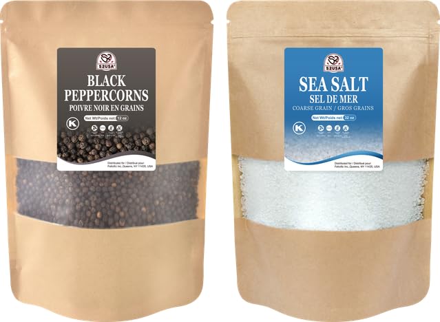 52USA black peppercorns 12oz packshot showing premium whole peppercorns for freshness