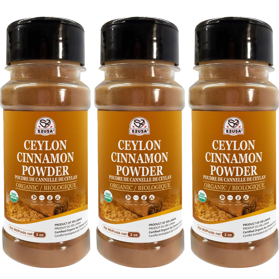 52usa ceylon cinnamon powder bottle closeup shows pure mild flavor for baking