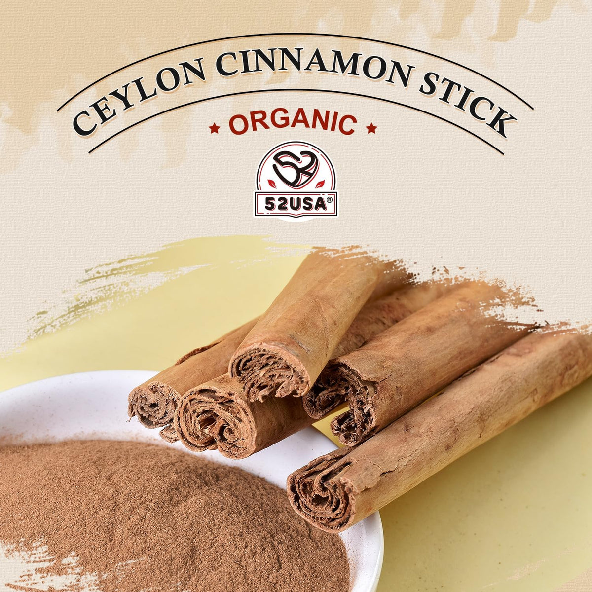 52USA Ceylon cinnamon sticks in a teacup for warm infusion