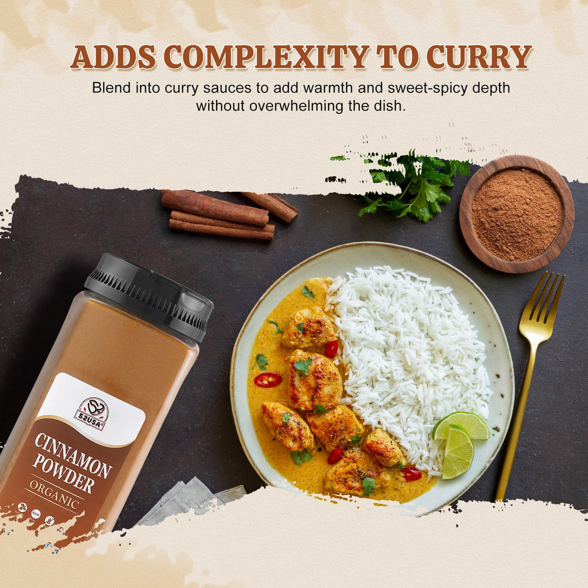 52USA Cinnamon Powder label-certifications demonstrate organic, kosher, and non-GMO credentials.