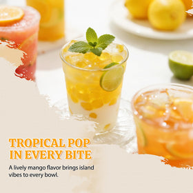 52USA DIY Drinks with Mango Popping Pearls for colorful toppings at home.