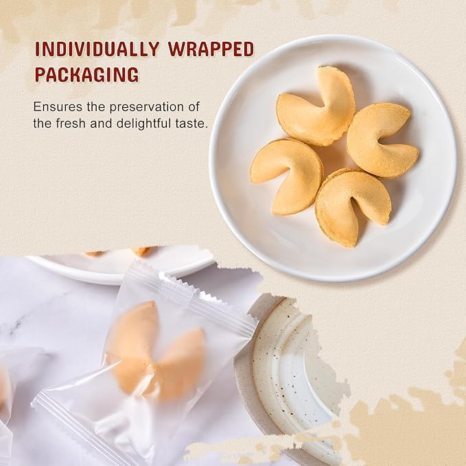 52USA vanilla fortune cookies, individually wrapped to preserve freshness during events