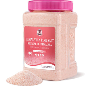52USA Himalayan Pink Salt fine-grain in jar for pure flavor and smooth dissolving seasoning.