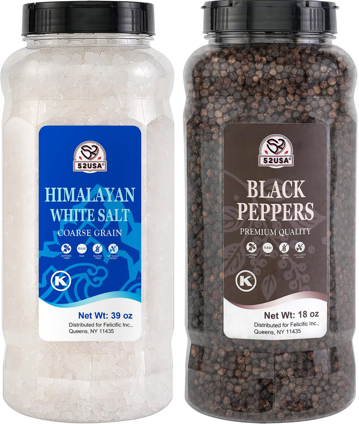52USA Himalayan salt coarse-grain bottle enhances everyday cooking with mineral-rich flavor.