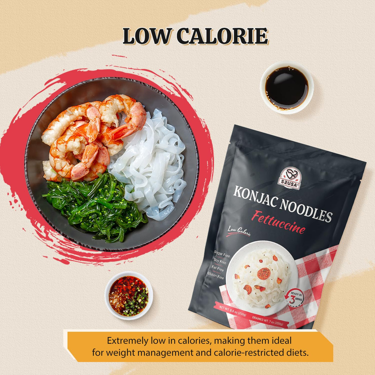 52USA konjac noodles 6-pack variety display