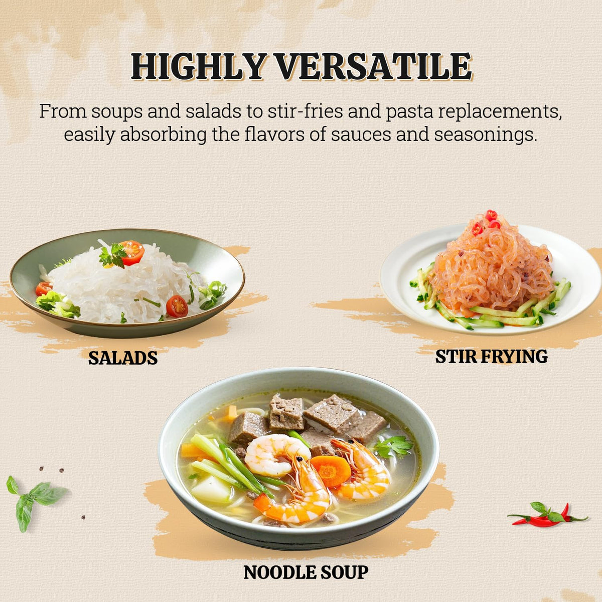 52USA Konjac Noodles Angel Hair gluten-free and vegan certification icons