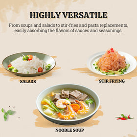 52USA Konjac Noodles Angel Hair gluten-free and vegan certification icons
