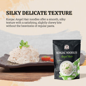 52USA Konjac Noodles Angel Hair absorbing a rich sauce for flavor