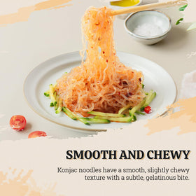 52USA Konjac Noodles Angel Hair served in a glossy bowl with garnish