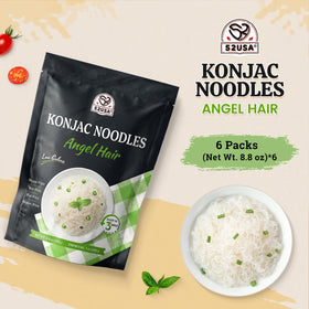Cooking with 52USA Konjac Noodles Angel Hair in a colorful stir-fry pan