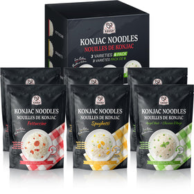 52USA konjac noodles packaging on shelf, ready to explore low-carb pasta
