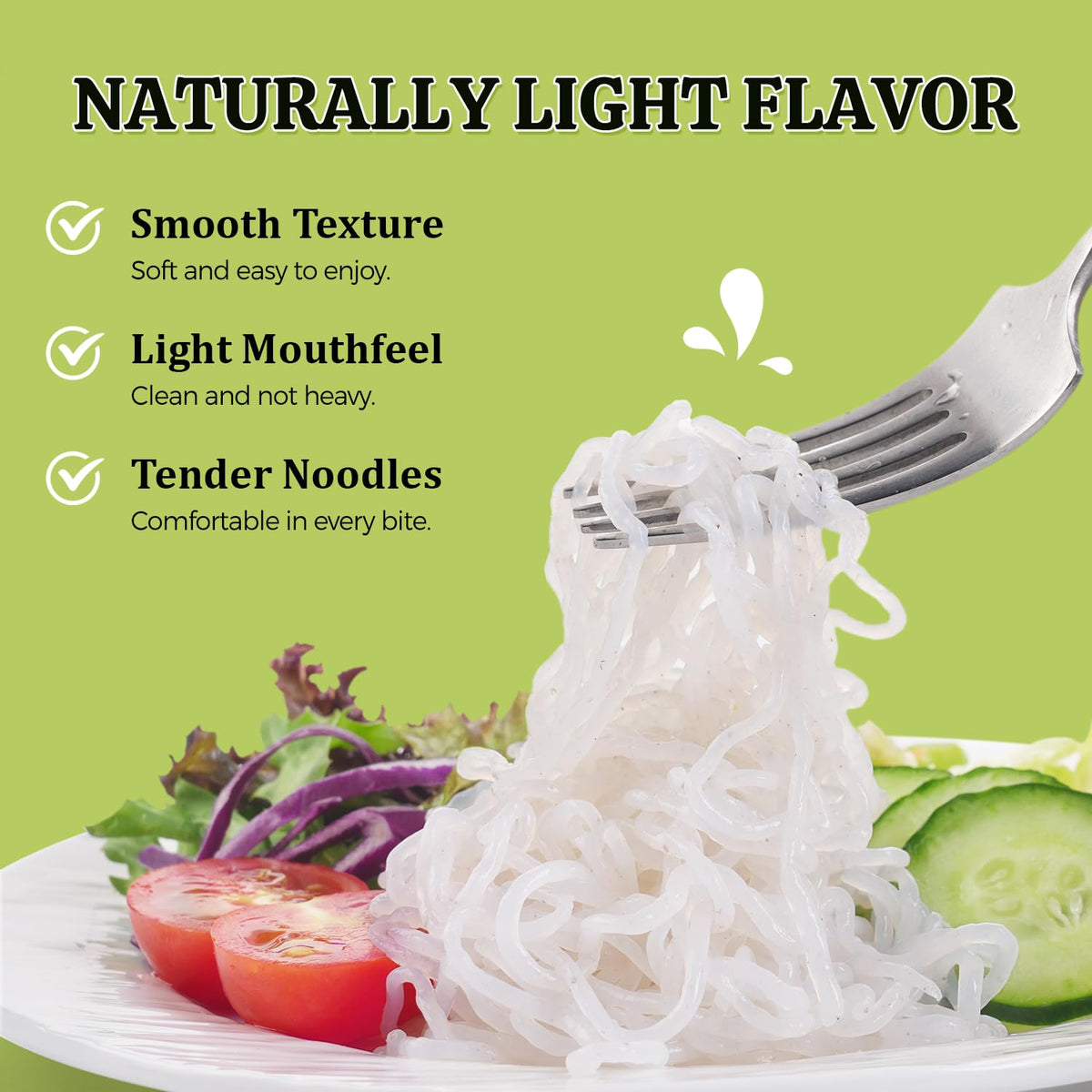 52USA Konjac Shirataki Spaghetti noodles pairing with vegetables