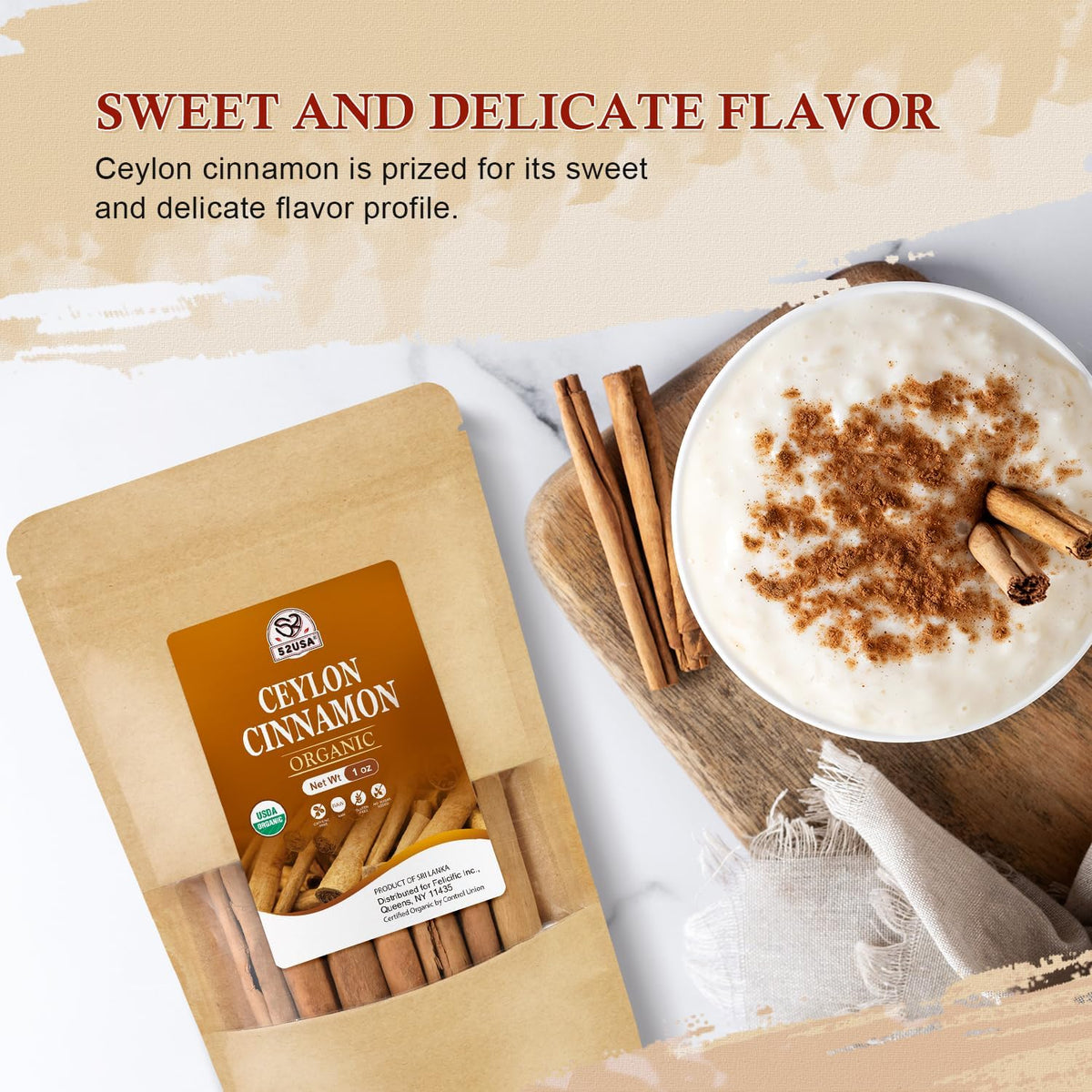 52USA Organic Ceylon cinnamon sticks for everyday spice ideas