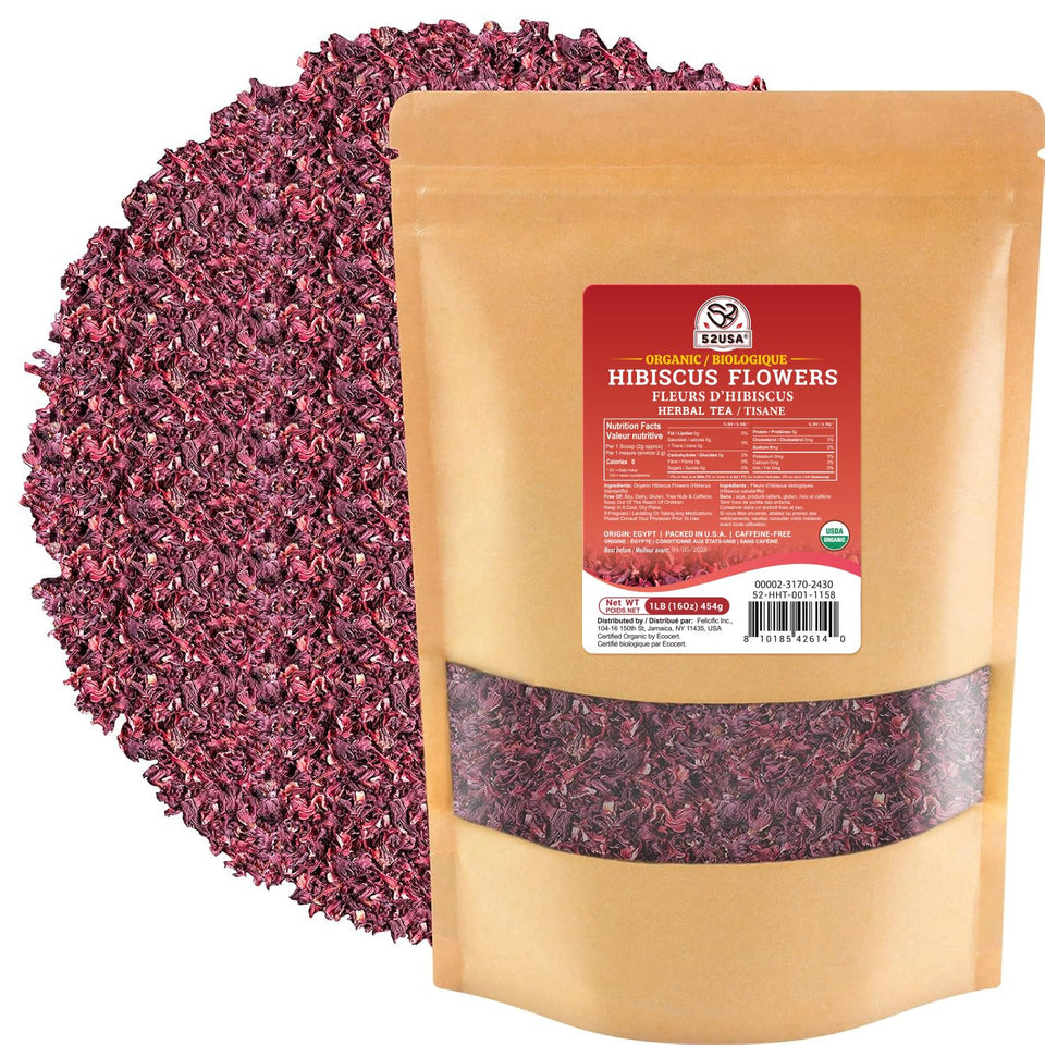 52USA organic hibiscus flowers packaging preserving freshness for daily use