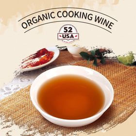 52USA Organic Shaoxing wine ingredients close-up, highlighting natural, soy-friendly flavor base.