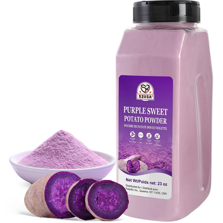 52USA Purple Sweet Potato Powder bottle showing natural color for baking