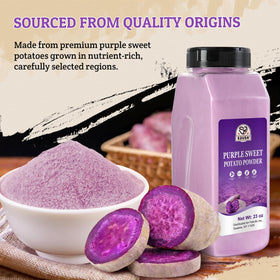 52USA Purple Sweet Potato Powder scoop highlighting convenient measuring