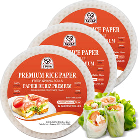 52USA rice paper round 22cm sheet for fresh spring rolls.