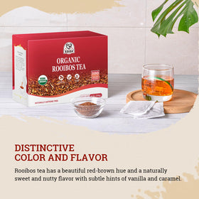 52USA Rooibos Tea organic dried leaves reveal a rich, earthy aroma.