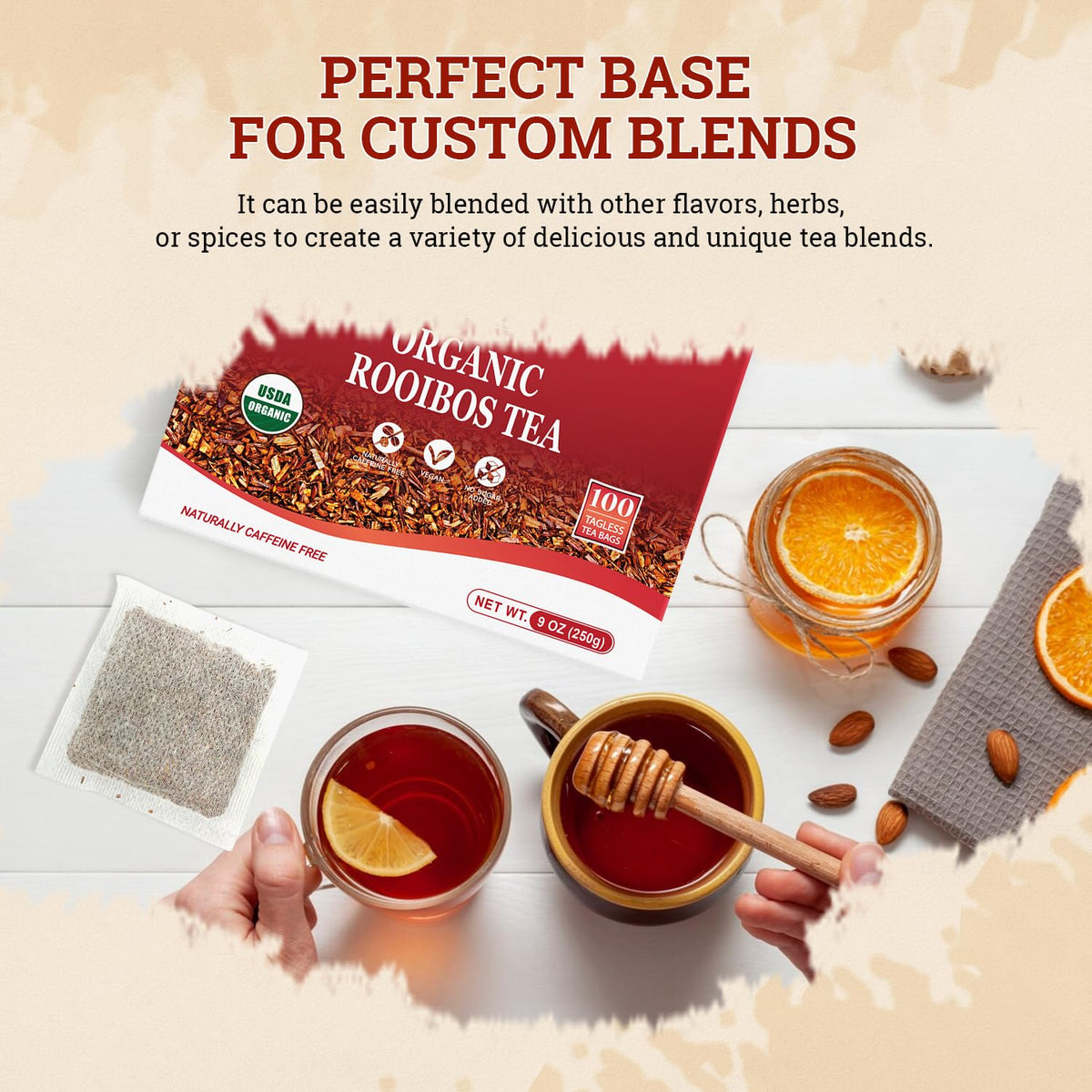 52USA Rooibos Tea organic hot or cold serving options for any season.