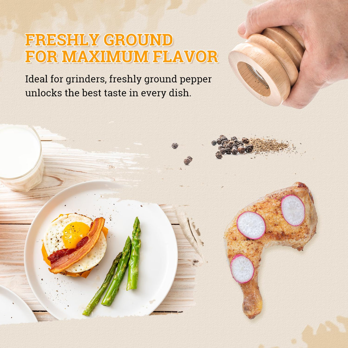 52USA Salt and pepper combo for versatile meats, vegetables, soups, and salads.
