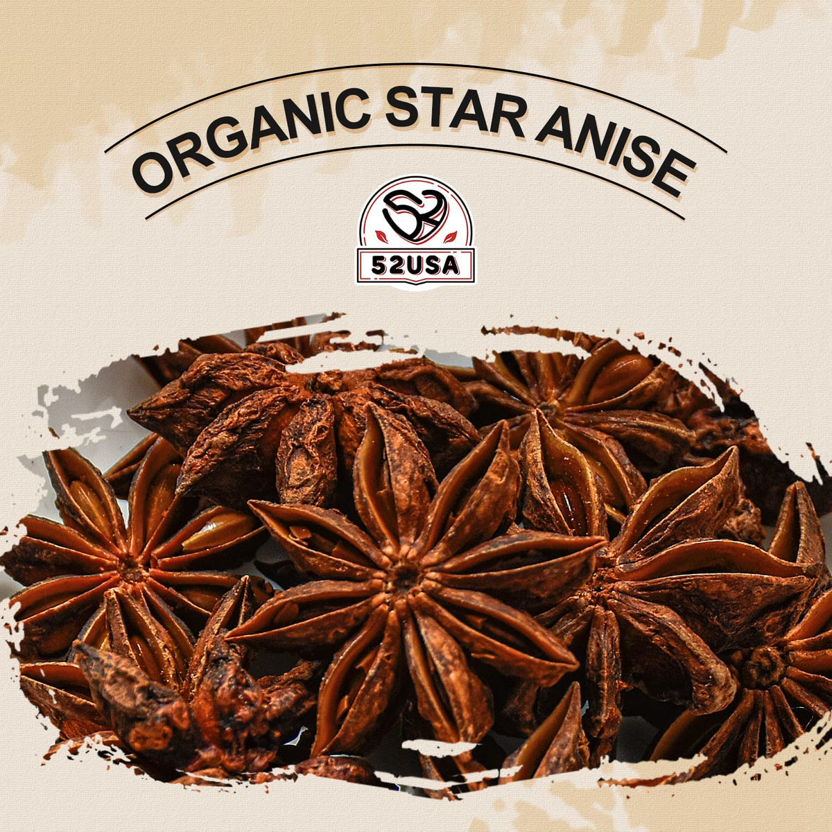 52USA star anise whole pods close-up, ideal for cooking and aroma