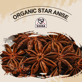 52USA star anise whole pods close-up, ideal for cooking and aroma