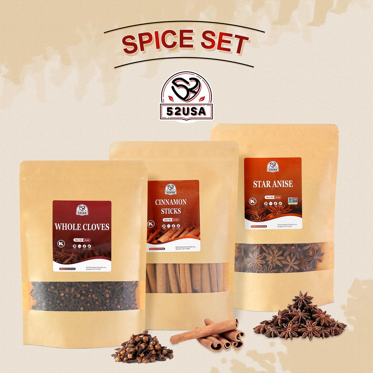 52USA Starter Spice Set pouch showing freshness and resealability