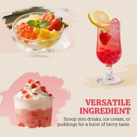 52USA bursting boba pearls enhancing shakes with fruity juice pop.