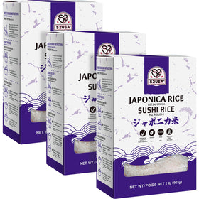 52USA sushi rice pack3 box shows premium short-grain for homemade sushi