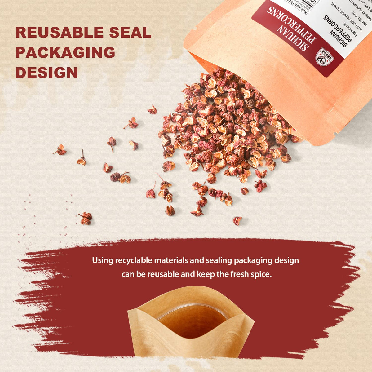 52USA Szechuan peppercorns mapo tofu seasoning adds authentic tingling flavor.