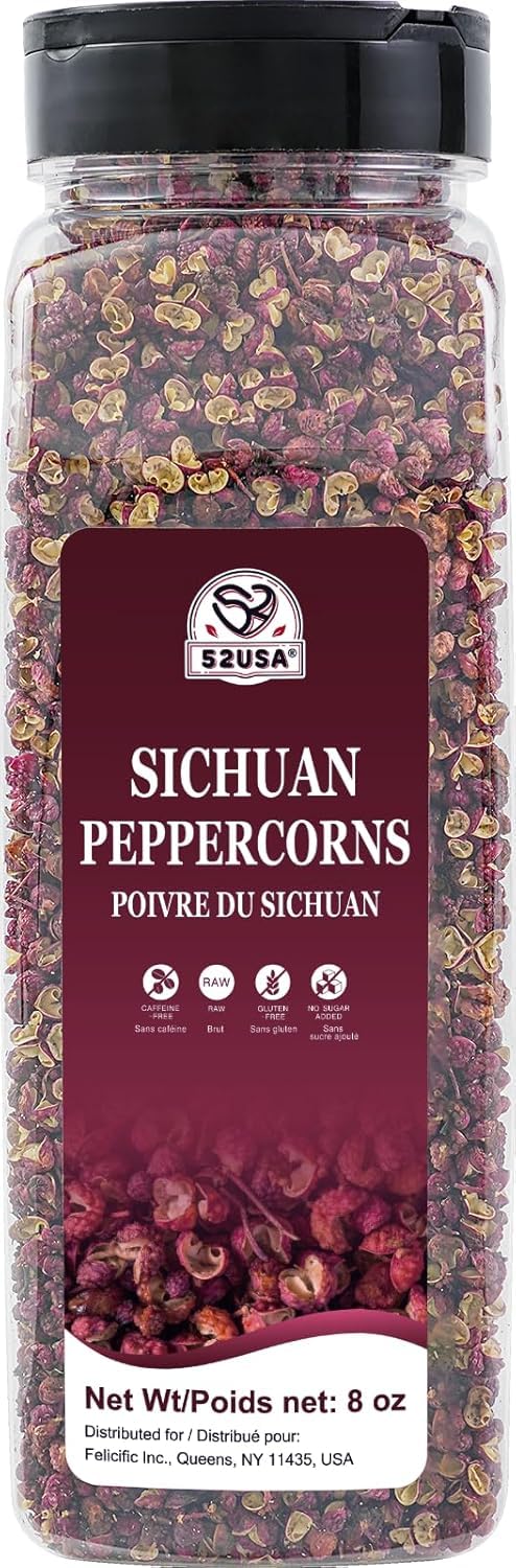 52USA Szechuan peppercorns vacuum-sealed packaging preserves freshness.