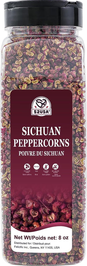 52USA Szechuan peppercorns vacuum-sealed packaging preserves freshness.