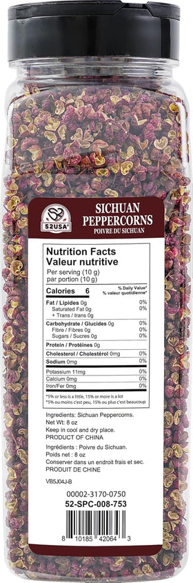 52USA Szechuan peppercorns whole red peppercorns ready to flavor Mapo tofu.