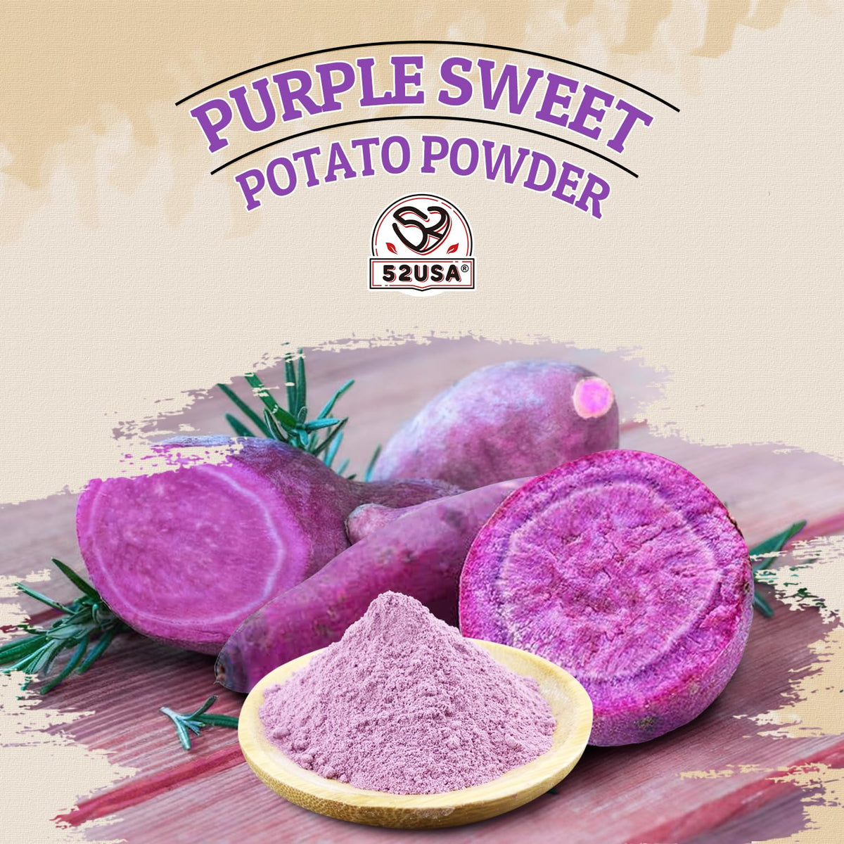 Close-up of 52USA Ube powder texture for coloring desserts