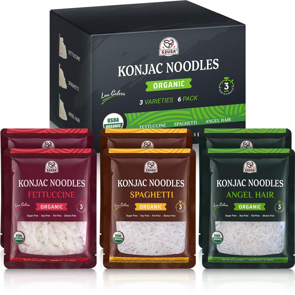 52USA Konjac Shirataki Angel Hair noodles ready to soak sauces