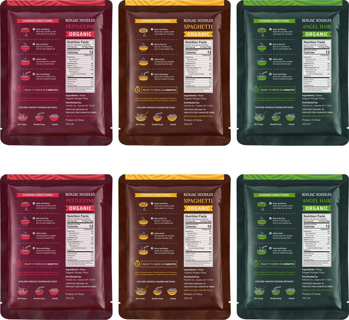 52USA Konjac Shirataki Fettuccine noodles versatile for meals