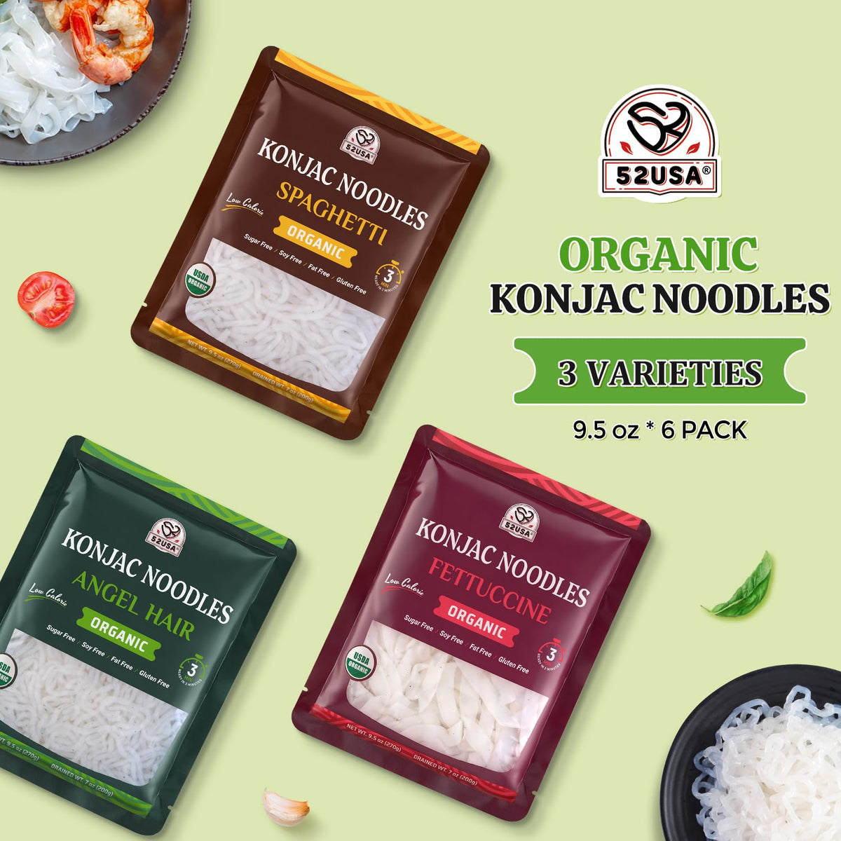 52USA Konjac Shirataki Spaghetti noodles for mixed dishes