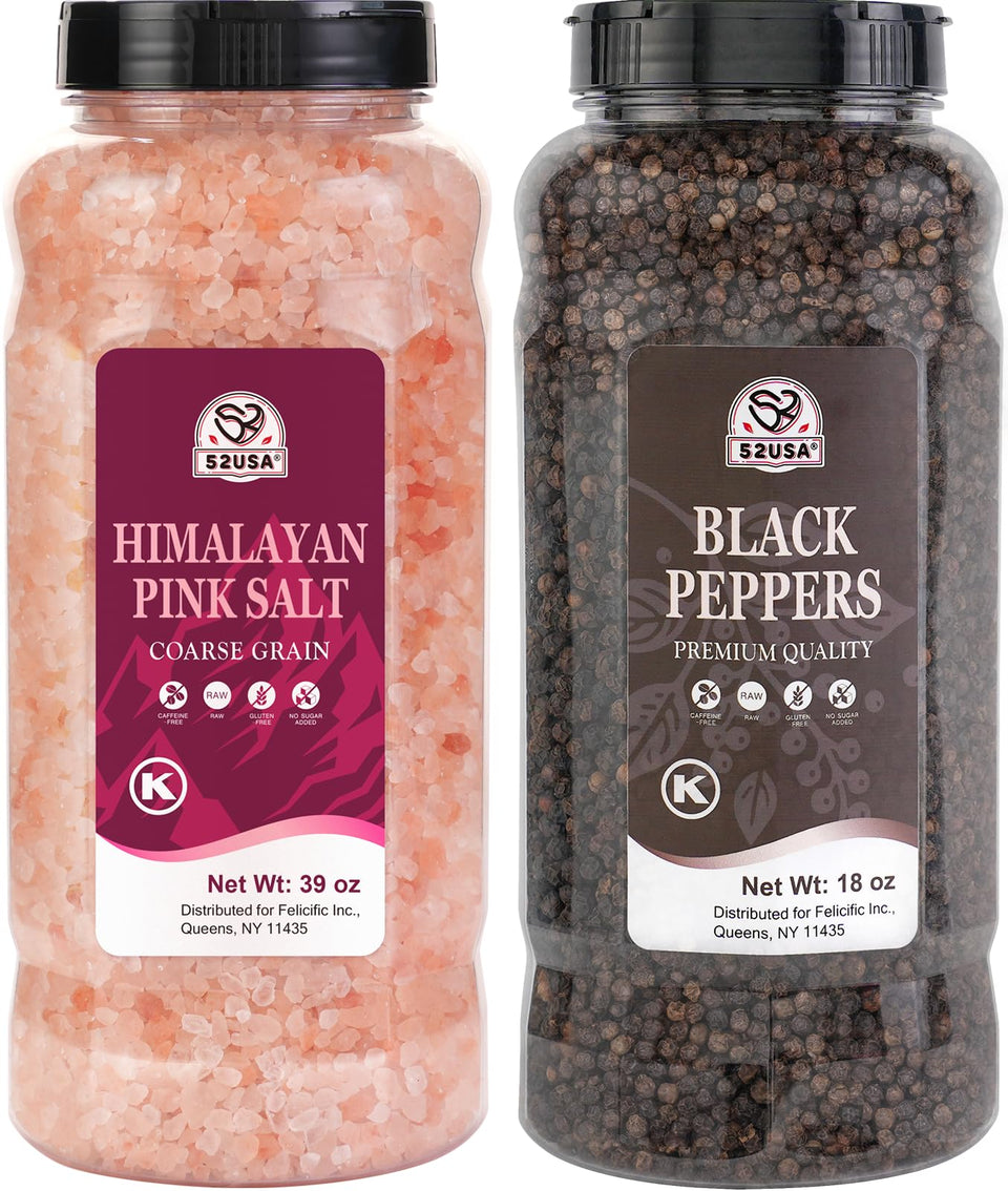 52USA whole black peppercorns in bottle, boosting aroma for steaks and sauces