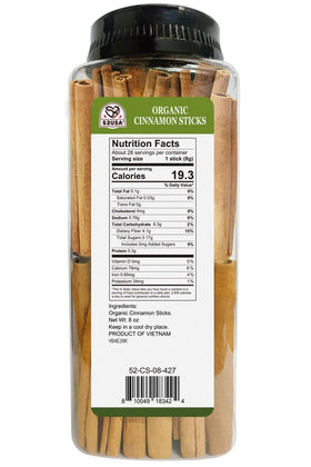 Close-up of whole cinnamon sticks from 52USA for culinary use