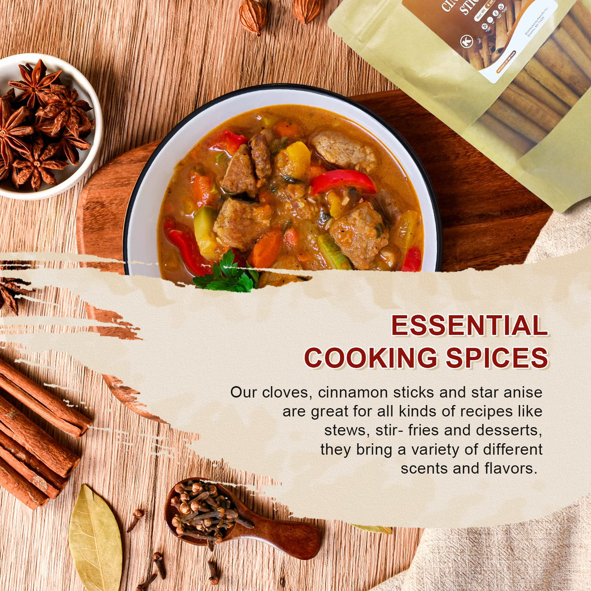 52USA Whole Cloves spice image highlighting warm, flavorful notes for dishes