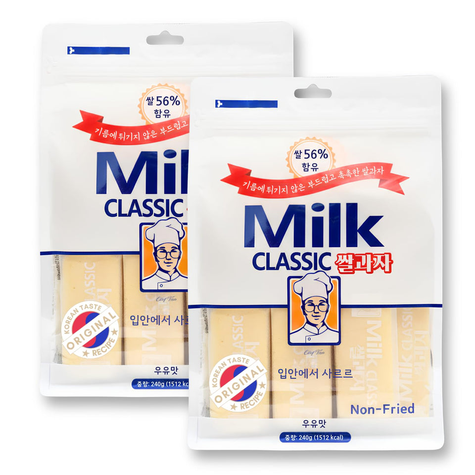 56% MILK CLASSIC Korean Milk Crackers, oven-baked, ideal for tea time.
