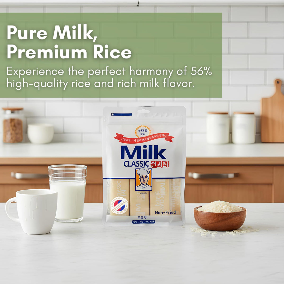 56% MILK CLASSIC Mild milk flavor, suitable for kids and adults.