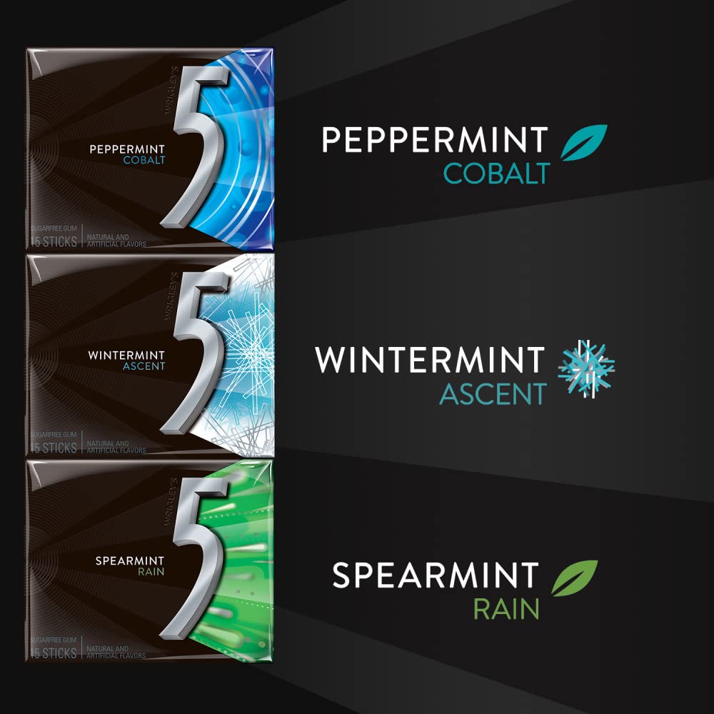 5 Gum Wintermint Ascent pack, cool sensation after meals