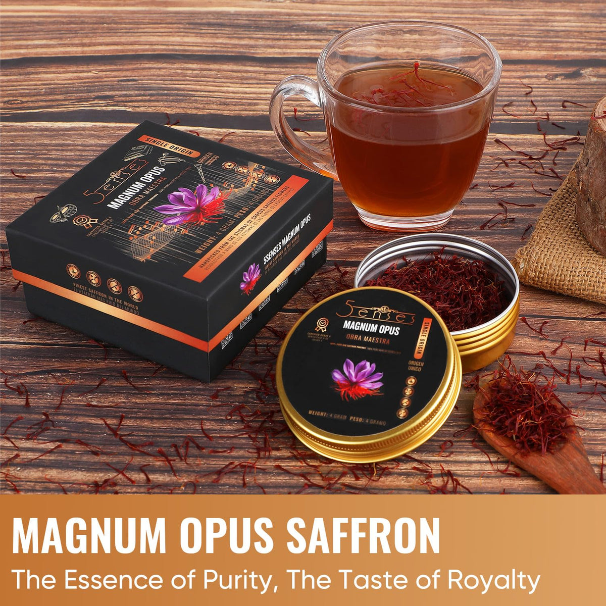 5Senses saffron gift box with luxury matte packaging for gifting