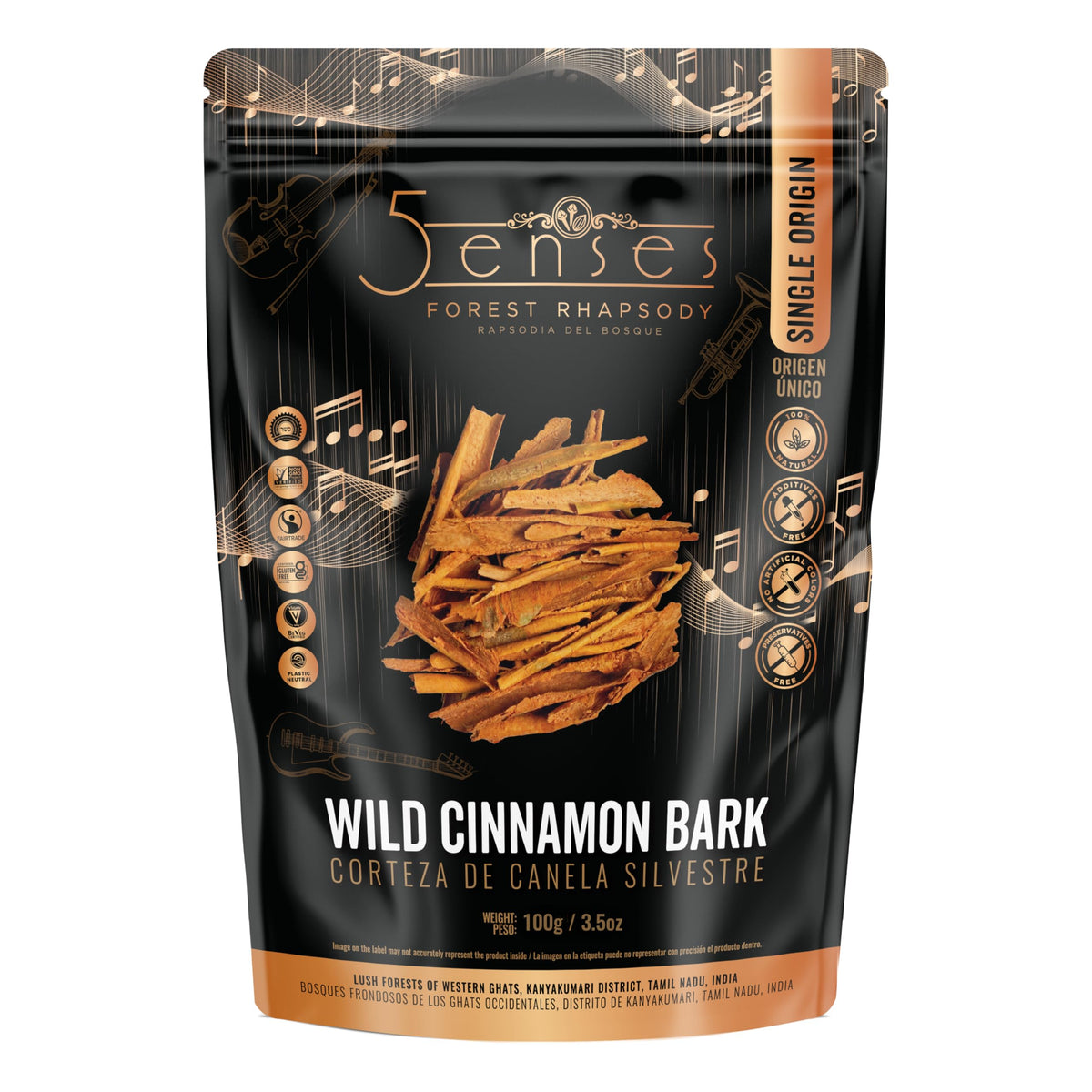 5Senses Wild Cinnamon Bark whole for rich aroma in baking and brewing