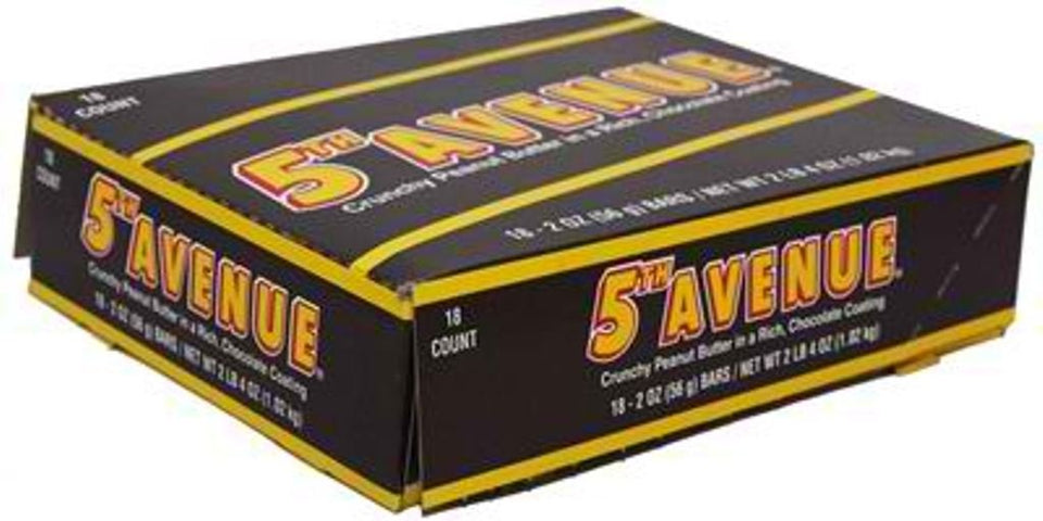 5TH AVENUE Crunchy Peanut Butter and Rich Chocolate bar, a convenient on-the-go treat